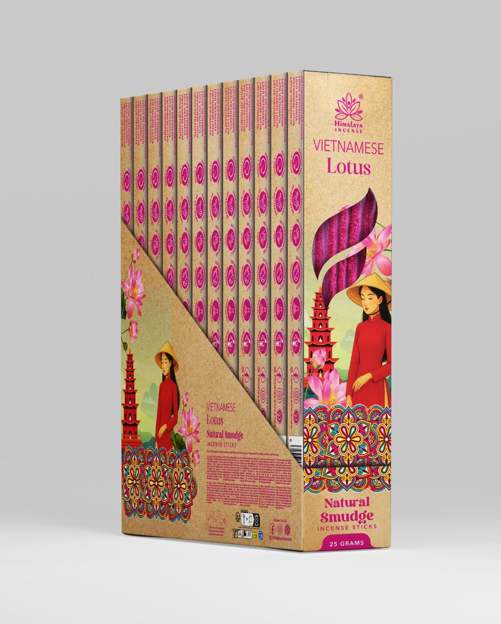 Bâton d'encens Lotus vietnamien de l'Himalaya, 25g